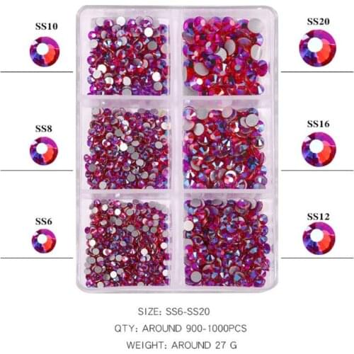 Mix Sizes Glass Crystal Non Hot Fix Rhinestone Flatback Crystal 3D glitter Nail Art Rhinestones Decorations