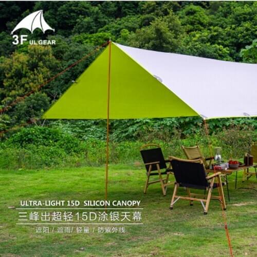 3F UL GEAR Ultralight 15D Silver Coating SILICON Tarp Canopy Outdoor Camping Waterproof and Windproof Fly Beach Sun Shelter