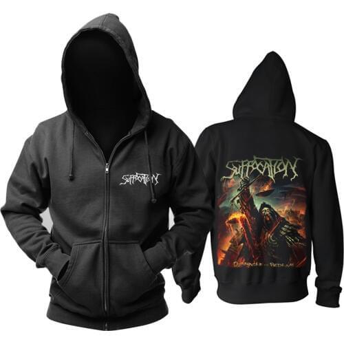 7 designs Skull Master Evil wizard Suffocation Cotton Rock Hoodies brand shell jacket Black Dark Metal Sweatshirt fleece zipper