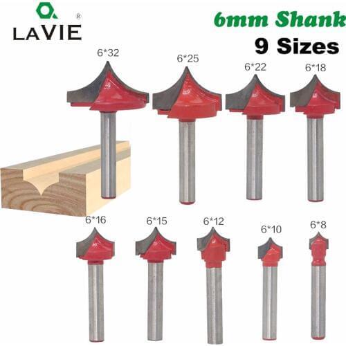 LA VIE 1pc 6mm Shank CNC Round Nose Bits Round Point Cut Bit Shaker Sharp Cutter Solid Carbide Tools for Woodworking