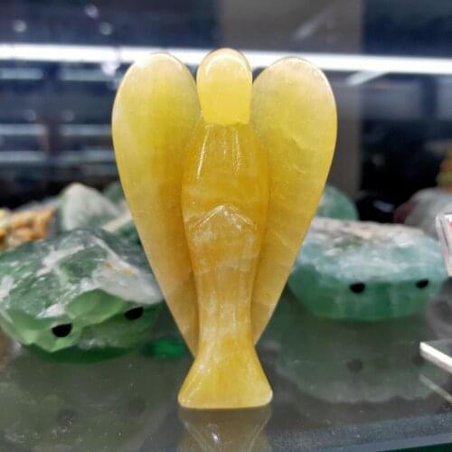 1pcs Natural topaz angel crystal quartz home living room decoration art ornaments chakras to restore spiritual power