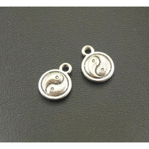 10pcs Tibetan Silver Color Yin and Yang Charm Fit Bracelets Necklance DIY Metal Jewelry Making A902