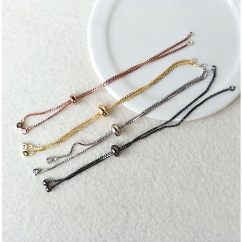 20 PCS Gold / Black Chain Bracelet Adjustable Chain Macrame Bracelet For DIY Women Jewelry finding BG88