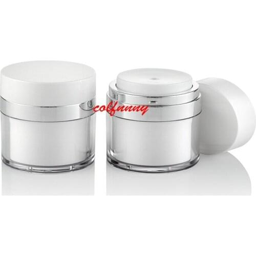 50G Cosmetic Jar,Empty Acrylic Cream Cans,Vacuum Bottle,Press Style Cream Jar,Sample Vials,Airless Cosmetic Container F050706