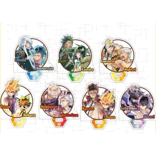 Anime HITMAN REBORN Sawada Tsunayoshi Gokudera Hayato Acrylic Stand Figure Display Model Plate Cosplay Desk Decor Cartoon Gifts