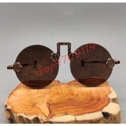 Antique Collection, Natural Black Crystal Sunglasses of the Old Sunglasses of the Republic of China, Exquisite Antique Collectio
