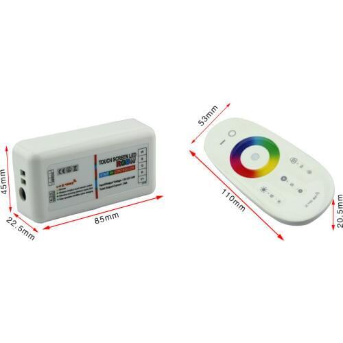 Free Shipping Wholesale 2.4G Touch Screen RGBW Controller & Remote For RGBW 5050 3528 LED Strip Light LED Controller DC12-24V