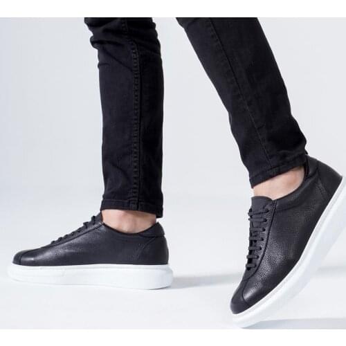 Callizio Mens Genuine Leather Sneakers Vulcanize Casual Breathable Designer Luxury Running Custom Original Handmade White Black Shoes for Men 2021 Male Footwear Chunky Fashion 35 48 EU Large Small Size Free Shipping