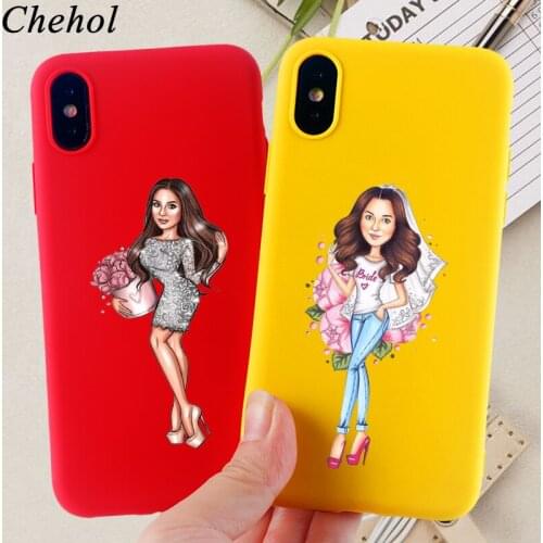 Cartoon Phone Cases for IPhone 11 Pro 8 7 6s Plus X XS MAX XR Sexy Beauty Case Soft TPU Silicone Fitted Back Covers Accessories