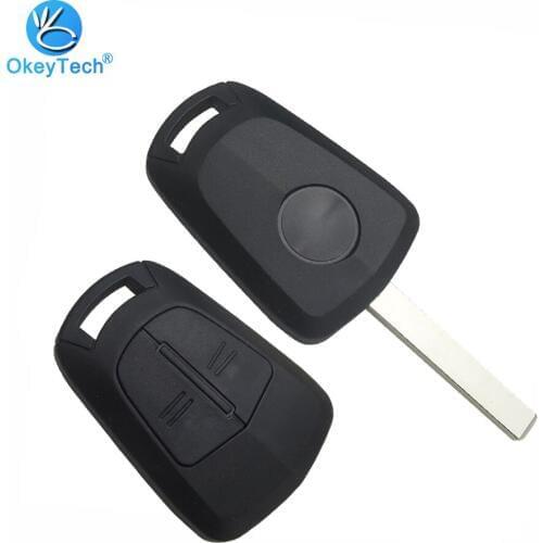 OkeyTech for Vauxhall Opel Key Shell 2 Button Replacement Car Key Cover Case Fob with Battery Holder for Opel Corsa Agila Meriva