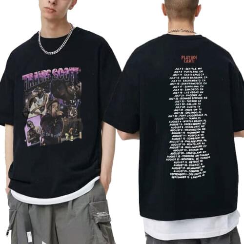 Hip Hop Rap Travis Scott Tshirt Awesome Astroworld Tour Tees Tops Catus Jack T Shirt Playboi Carti Skatedboard Men Women T-shirt