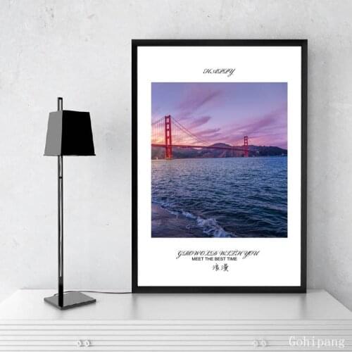 Nordic Minimalist Scenery Romantic Landscape Painting Wall Art Posters and Prints Pictures for Living Room Home Decoration