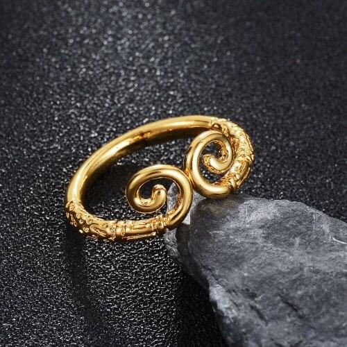 Gold Color Rings The King Monkey Wearing Trendy Geometric Round Ring for Women Men Female Wedding Jewelry Gift