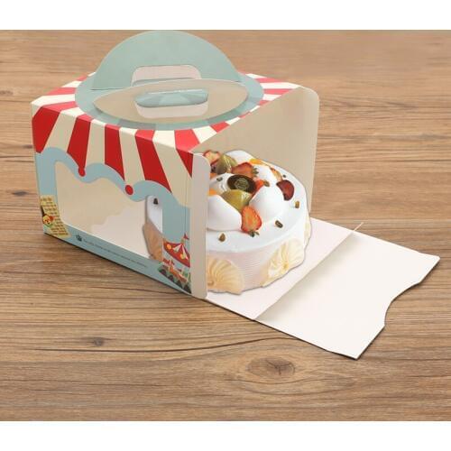 50pcs/lot Circus Series Portable Cake Box, Window Paper Box,Gift Packaging Boxes for Cupcakes,Candy and Biscuit