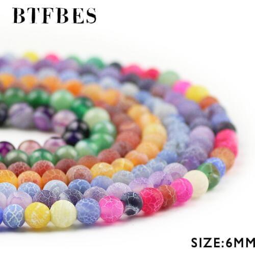 BTFBES 6mm Blue gray Green colorful striped Red weathered Carnelian Natural stone Round loose beads jewelry bracelet Making DIY