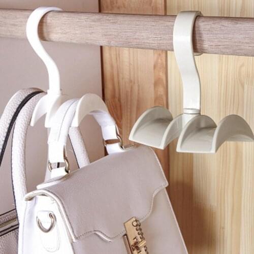 Wardrobe Storage Hook Bag Clothing Handbag Storage Purse Hanging Rack Holder 360-degree Rotation Closet Organizer Rod Hanger