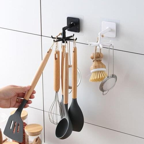 Kitchen Rotating Storage Rack Cupboard Shelf Hanging Closet Holder Shelf Hanger Wardrobe Hook Organizer Clothes Storage Kit Q4K8