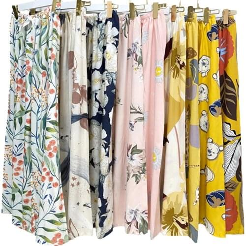 Summer 100% Viscose Cotton Home Pants Women Sleep Bottoms Spring Casual Pajamas Pants Women Sleepwear Trousers Sleeping Pants