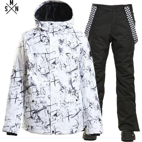 SMN Ski Suit Adult Men Breathable Windproof Waterproof Warm Outdoor Sport Jacket Pants Winter Snowboard Suit