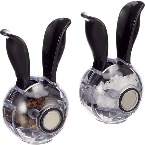Salt and Pepper Grinder,Mini Manual Spice Grinder,Rabbit Ears Design Multifunctional Abrader for Home Kitchen