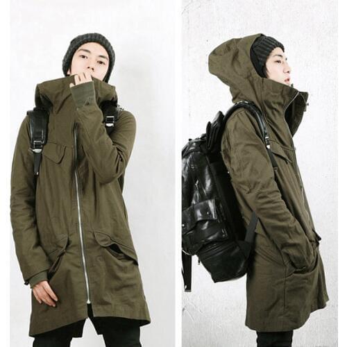 New Style British Style Two-Piece Set King-size Coat Mens Jacket Army Green Coat MenS Wear