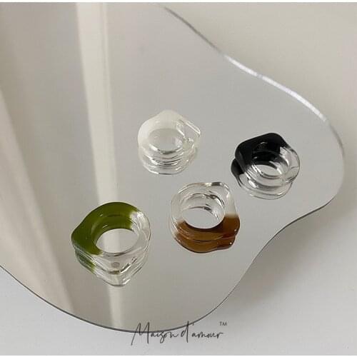 Wholesale Korean Fashion INS Hot Style Punk Bohemia Acrylic Lucite Women Men Rings