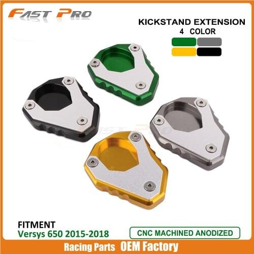 CNC Foot Side Stand Plate Pad Enlarger Extension Pad For KAWASAKI Versys 650 2015 2016 2017 2018 15 16 17 18