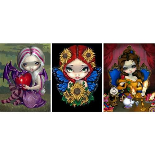 Full DIY embroidery painting cross stitch kit embroidery kit DIY Big Eyes Doll Needlework Kits 11CT Starter Kit Handwork Crafts
