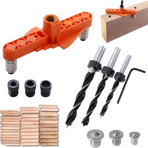 Portable Quick Woodworking Dowel Jig 6/8/10mm Drill Bit Drilling Locator Wood Dowelling Centering Drill Guide Kit Hole Puncher