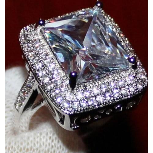 Luxury Gorgeous Women Jewelry White Zircon Rings for Wedding Engagement Party Set Gifts Size 6 -10