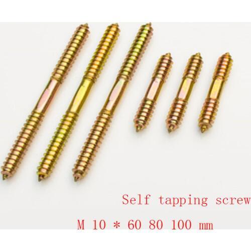 M10 x 60 80 100mm Furniture 2 ends self tapping screw thread wood stair staircase stairway sofa dining-table wood chair fastener