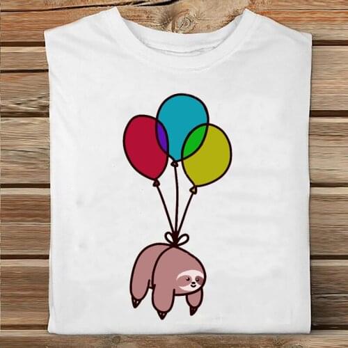 Spring Summer Clothes Print Tshirt Female Tee Top Ladies Graphic T-shirt Women Short Sleeve Sloth Fashion Clothing