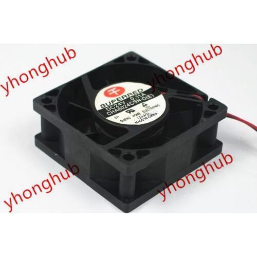 SUPEREED CHA6024CSN-O(E) DC 24V 0.11A 2-wire 60x60x25mm Server Cooling Fan