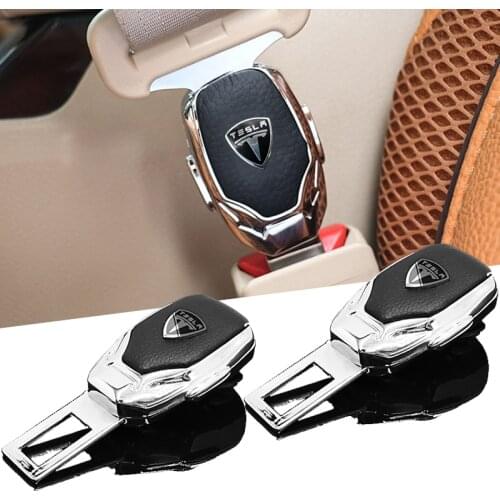 Car Seat Belt Clip Extender Safety Belt Buckle Plug Thick Insert Socket For Tesla Model 3 S Y Auto Accessories parts sticker