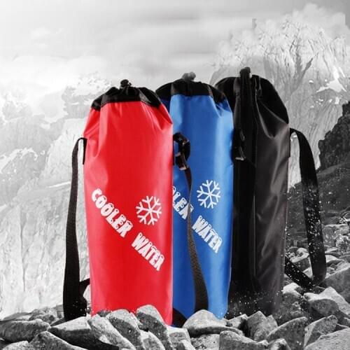 Outdoor Universal Drawstring Water Bottle Pouch High Capacity Insulated Cooler Bag for Traveling Camping Hiking 3 Color