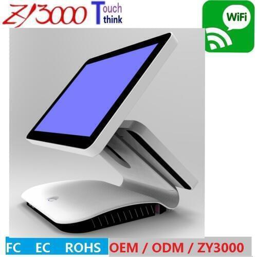 New stock I5 cpu 8 g 128 g SSD 15 inch double screen computer windows pos With MSR card reader