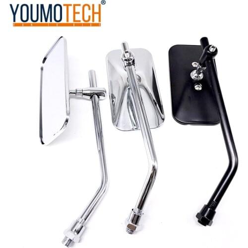 Chrome Mirror Motorcycle Accessories Side Mirror Cafe Racer Scooter Universal 10mm Motorbike Rear View Mirrors for Suzuki Harley