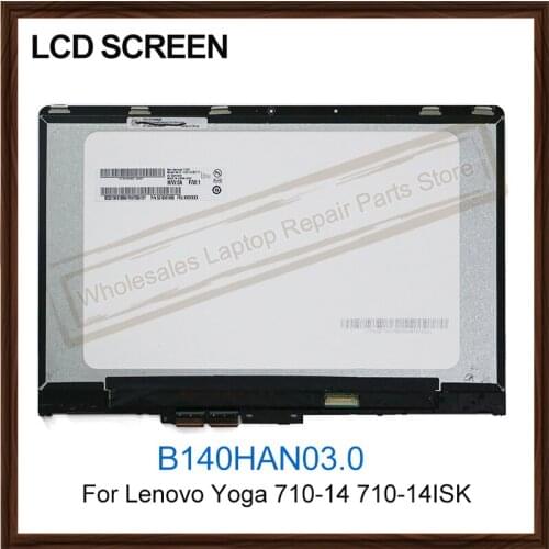 Original 14" B140HAN03.0 LCD dispaly Screen For Lenovo Yoga 710-14 710-14ISK 710-14IKB 1920x1080 LCD Digitizer Assembly