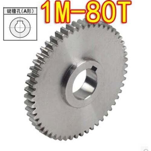 1M-80Teeths 45 # steel key groove convex spur gear--Gear Diameter:82mm Hole d:10mm key groove:3mm