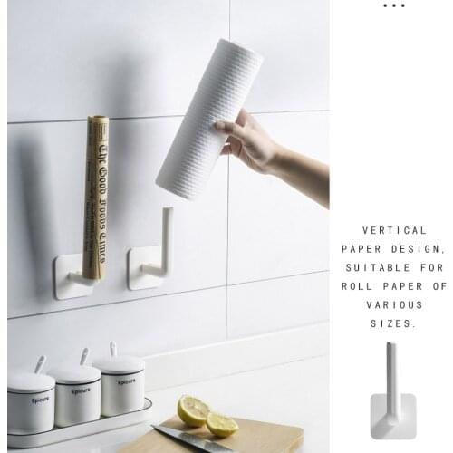 1Pc Kitchen Self-adhesive Accessories Under Cabinet Paper Roll Rack Towel Holder Tissue Hanger Storage Rack for Bathroom Toilet