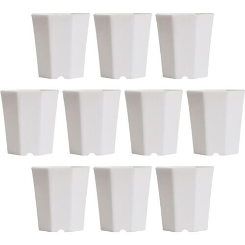 10 Pcs Simple Versatile Octagonal Pot Succulent Plant Pot Imitation Ceramic Small Flower Pot for Living Room Balcony (White)