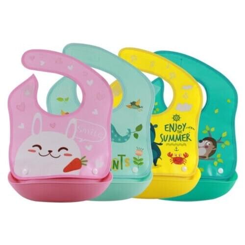 2020 Hot Sale New Infant Baby Girls Boys Silicone Waterproof Bib Washable Roll Up Crumb Catcher Feeding Eating детские вещи