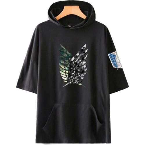 2021 Anime ATTACK ON TITAN Hoodie Tshirt Short Sleeve T-shirts Women/Mens Tshirts Harajuku Cool Tops Unisex Clothes Summer