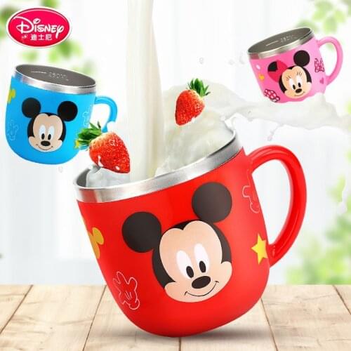 260ml Disney MICKEY Mug Marvel Captain America Stainless Steel Insulated Cup with Lid Baby feeding cup childrens water bottle
