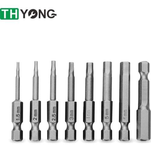 8Pcs S2 Steel 1/4 Inch Hex Shank Magnetic Screwdriver Drill Bit Set 50mm Length Electric Driver Bits Hand Tools H1.5-H8