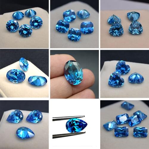 1PCS 8X8mm AAAAA Ceylon Blue Sapphire Gems 4.5ct Cushion Faceted Cut VVS Loose Gemstone Stone of Jewelri