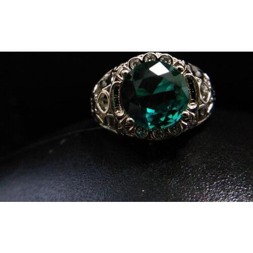 Fashion vintage green Rings for women Rrendy retro Zircon Stone Ring Classic rhinestone filled Finger Rings girl female gift