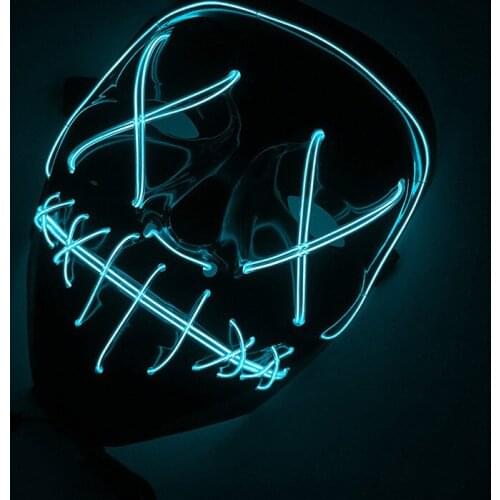 Halloween Deadpool Light Up Mask LED Cold Light Mask Party Black Horror Funny Masks Festival Cosplay Costume Supplies