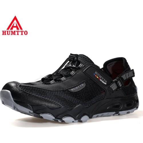 HUMTTO Summer Sneakers Mens Sports Shoes 2021 Brand Water Shoes for Men Non-leather Casual Mens Luxury Designer Black Sandals