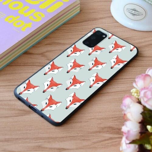 For Samsung Fox Pattern On Sage Print Soft Silicone Matt Case TPU Cover Galaxy S Note M and Galaxy A